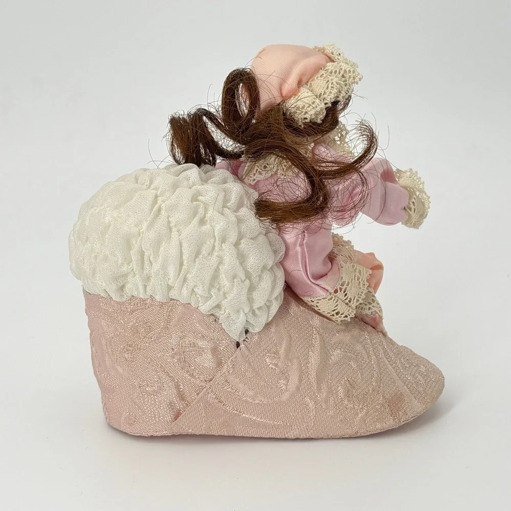 Melnicks Curiosity Shoppe Handmade OOAK Creepy Porcelain Doll in Pink Lace Shoe